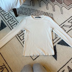 Jenni Kayne Cream Thermal Long Sleeve Shirt size XS